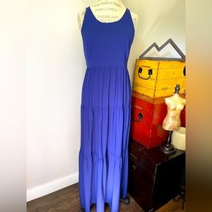 LOFT Size 6 Blue Maxi Dress